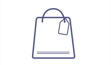 AN image of an icon of a shopping bag, representing a wide variety of shops & retail outlets